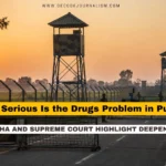 Drugs in Punjab news banner showing border security personnel representing anti-narcotics enforcement efforts