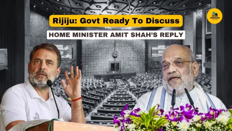 Amit Shah Monsoon Session Parliament deadlock news banner showing Lok Sabha proceedings amid Opposition protests