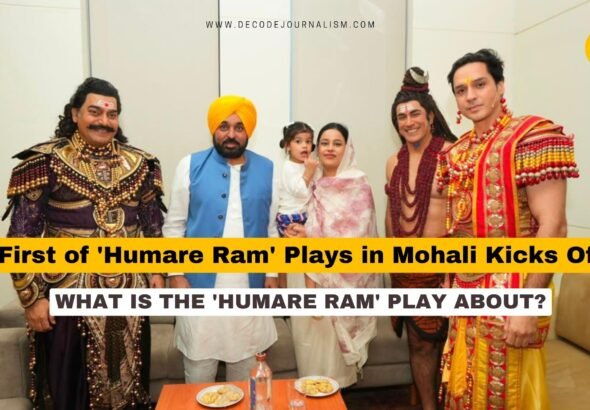 Actor Ashutosh Rana performs in the Humare Ram play in Mohali as part of Punjab's 41 city free theatre tour