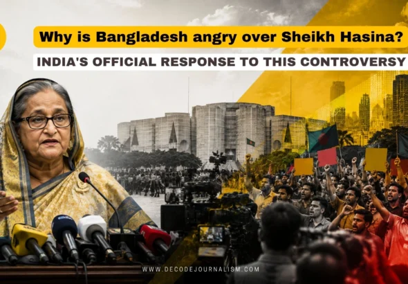 Sheikh Hasina addressing a virtual press conference from New Delhi on Bangladesh return plans