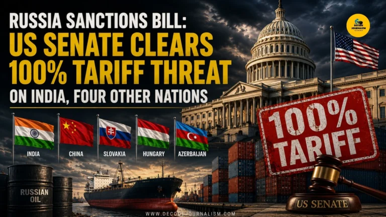 US Senate passes Russia Sanctions Bill threatening 100 percent tariffs on India and four other nations